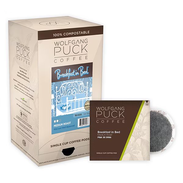 Breakfast in Bed ® Soft Coffee Pods, PK96 PK, Wolfgang Puck Coffee, Mfr#: 016426